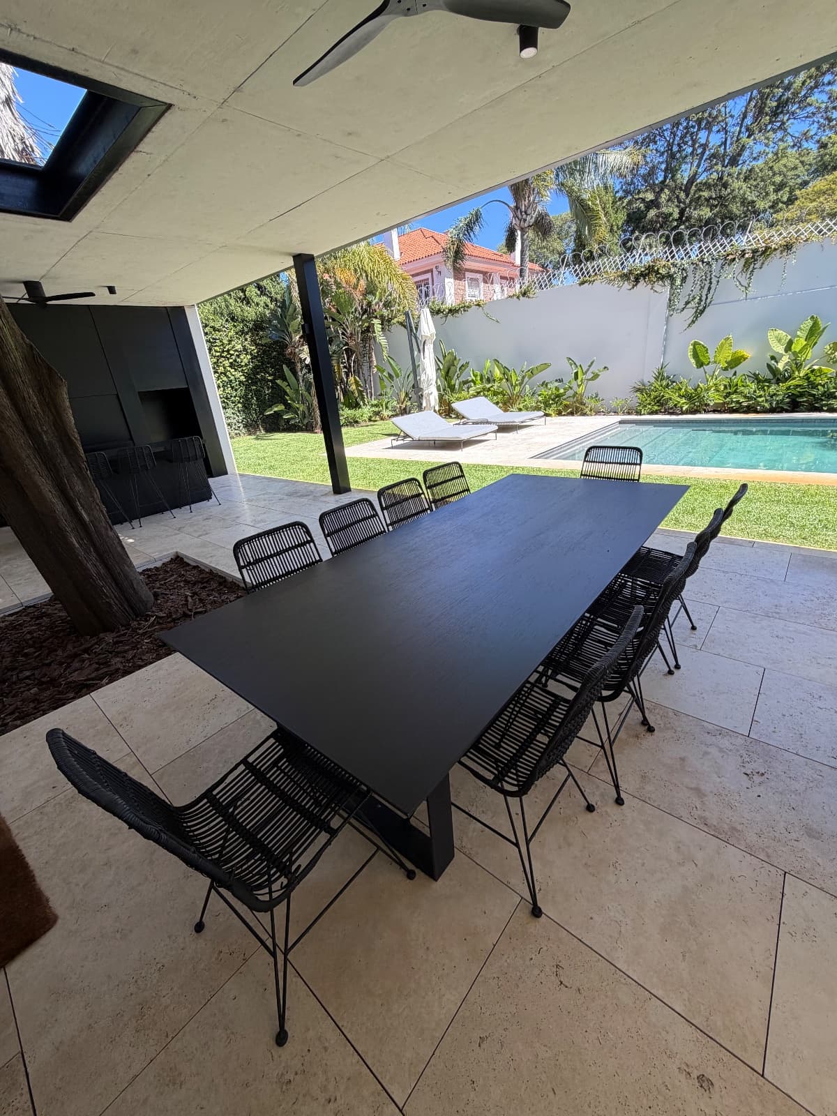 Comedor exterior mesa y 10 sillas